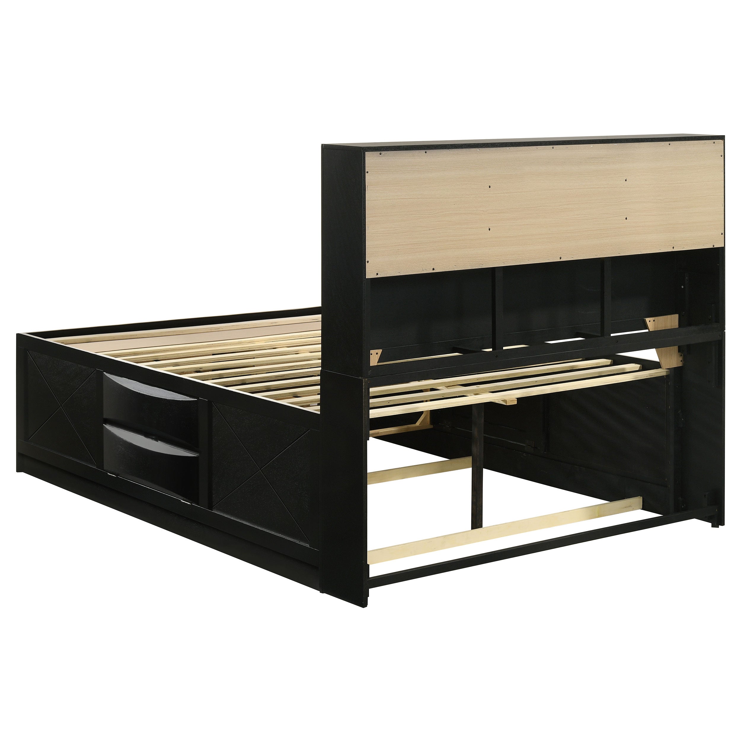 Briana Wood Storage Bookcase Bed