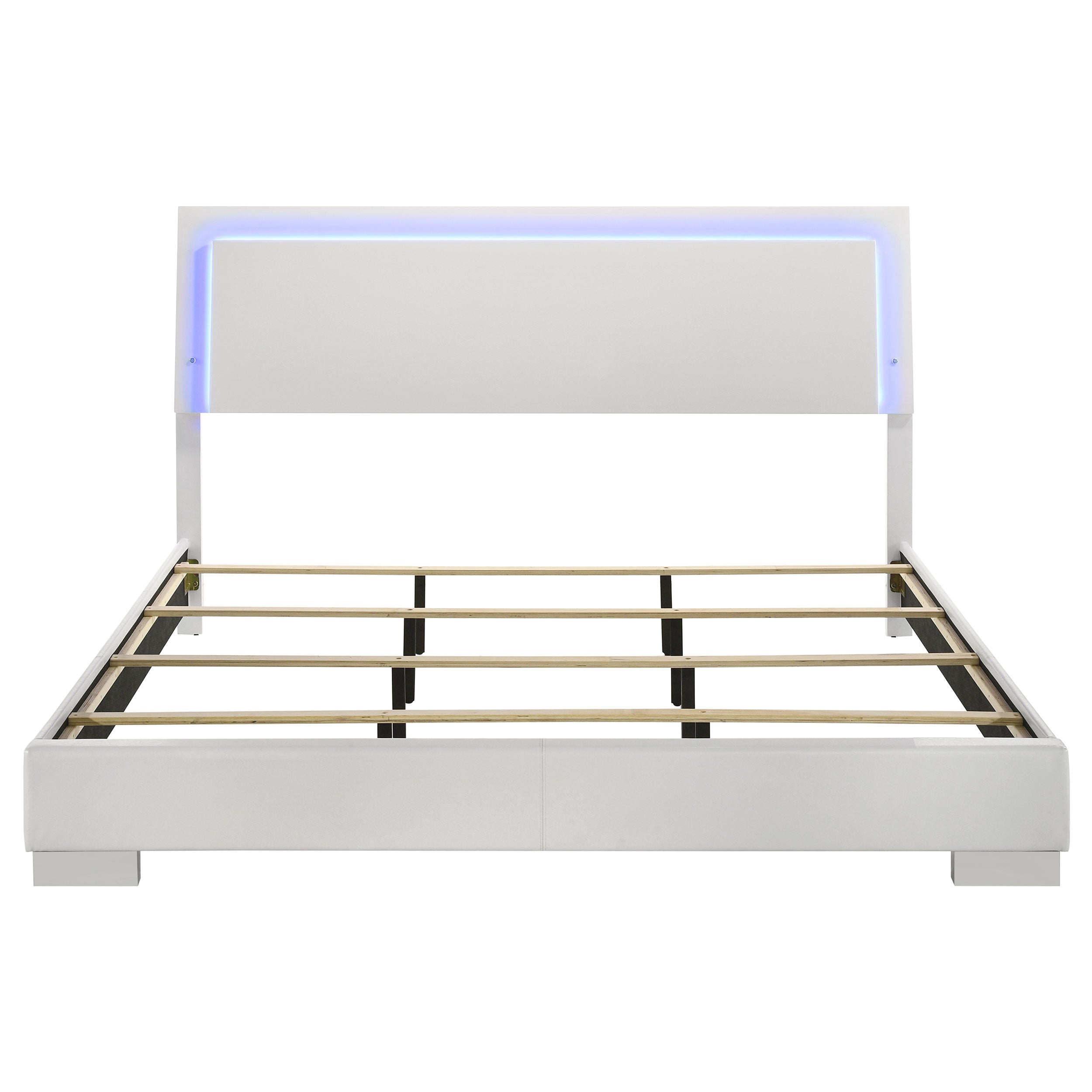 Felicity Wood LED Panel Bed High Gloss