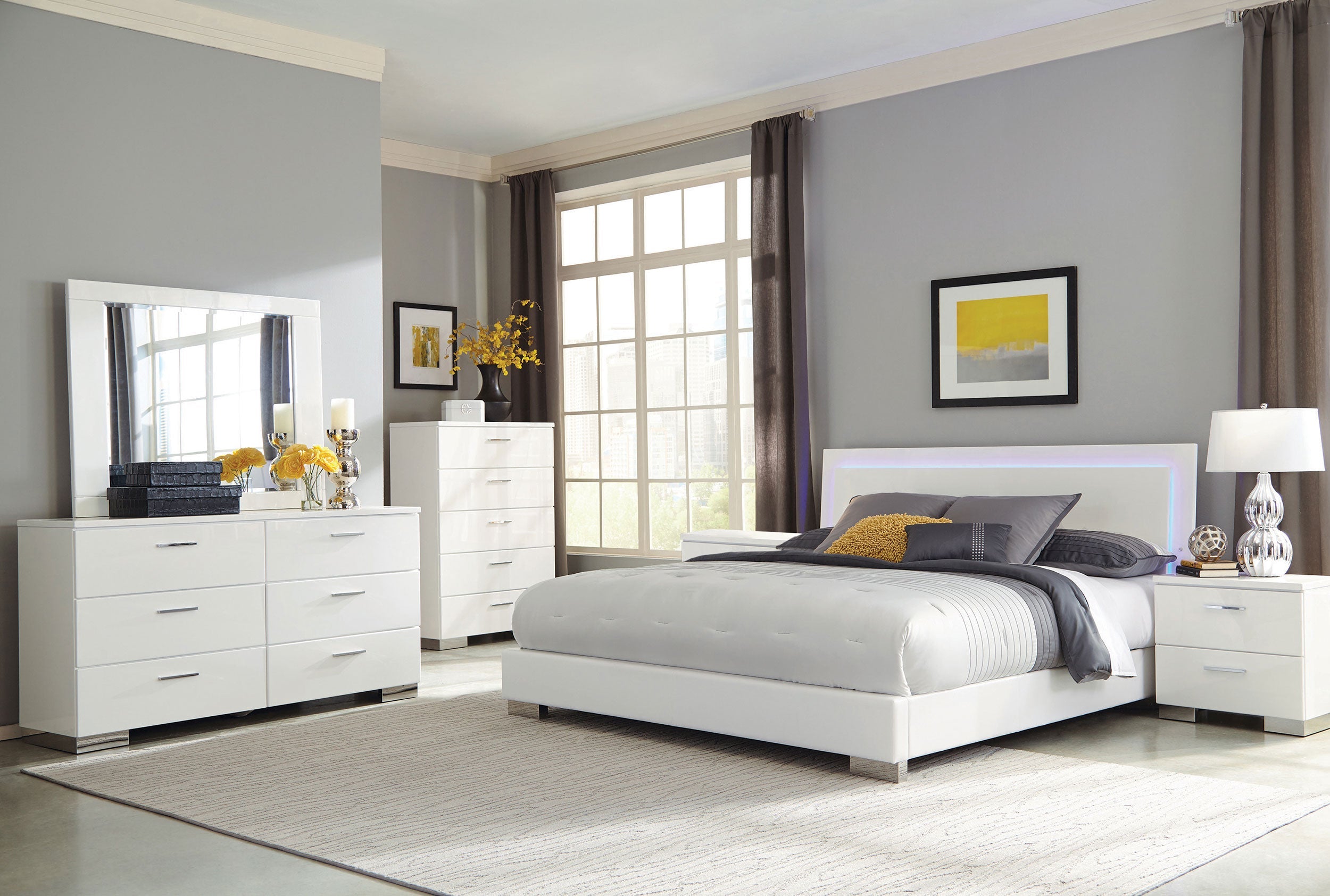 Felicity Bedroom Set High Gloss