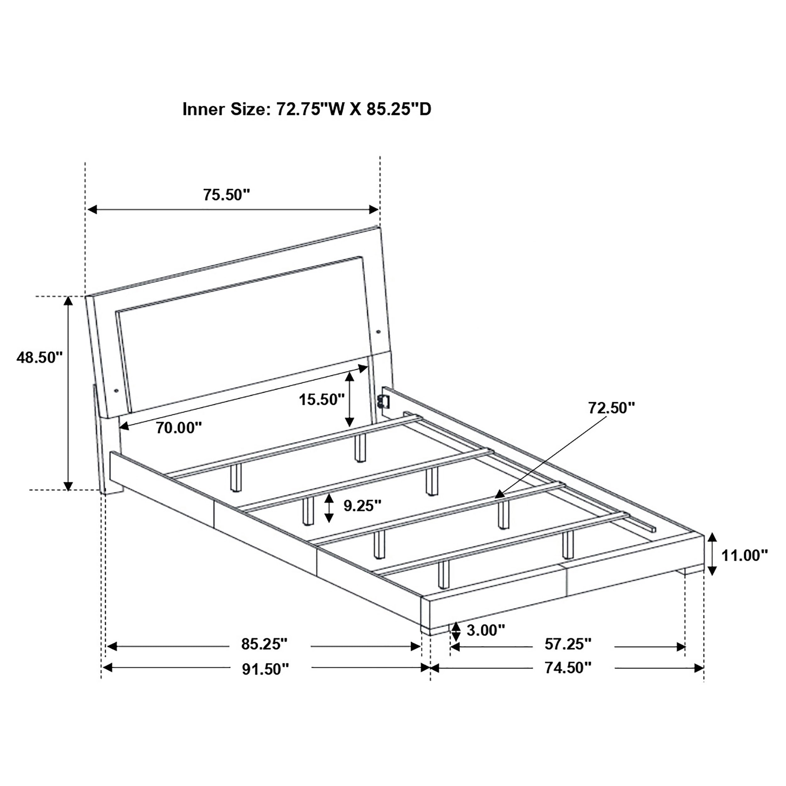 Felicity Wood LED Panel Bed High Gloss