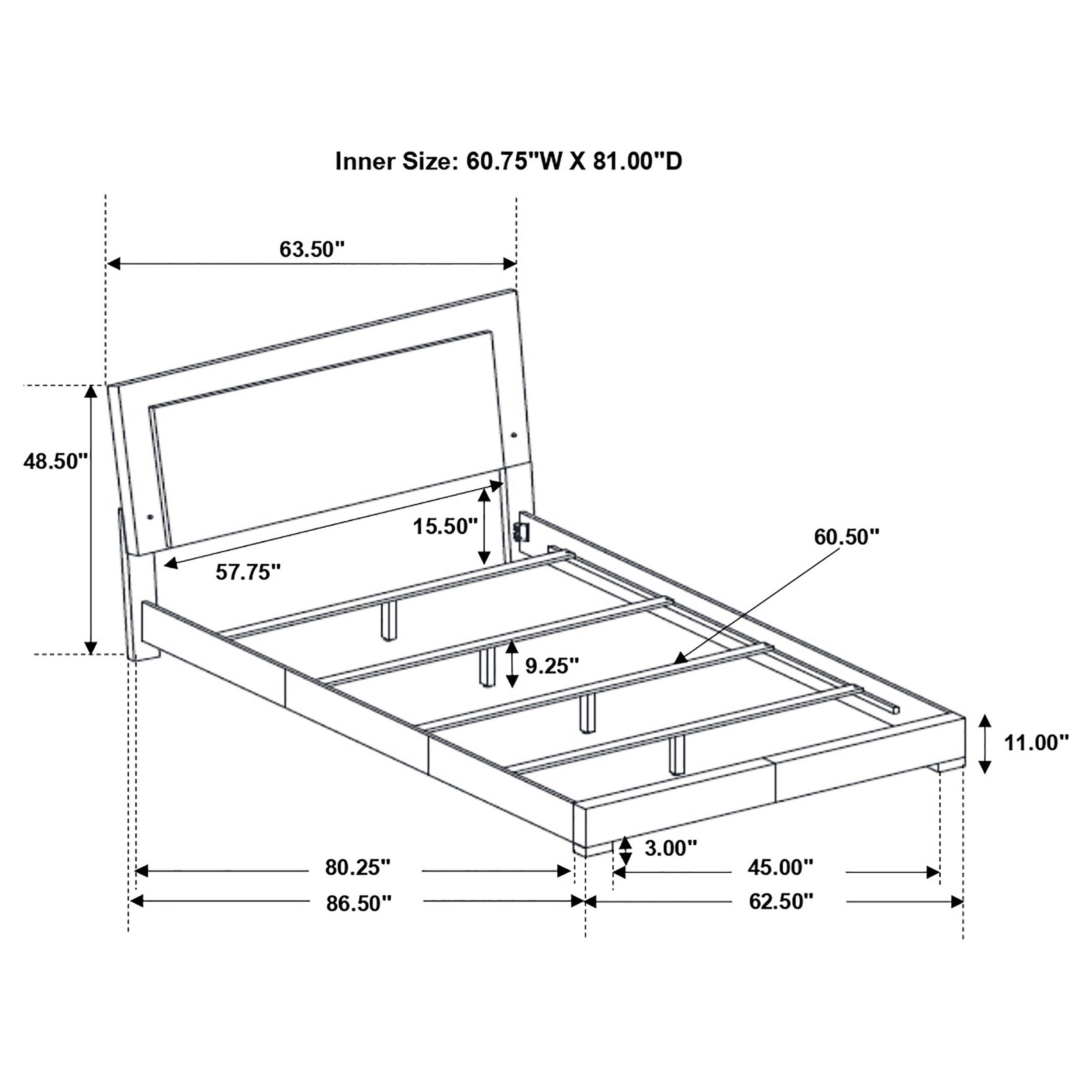 Felicity Wood LED Panel Bed High Gloss