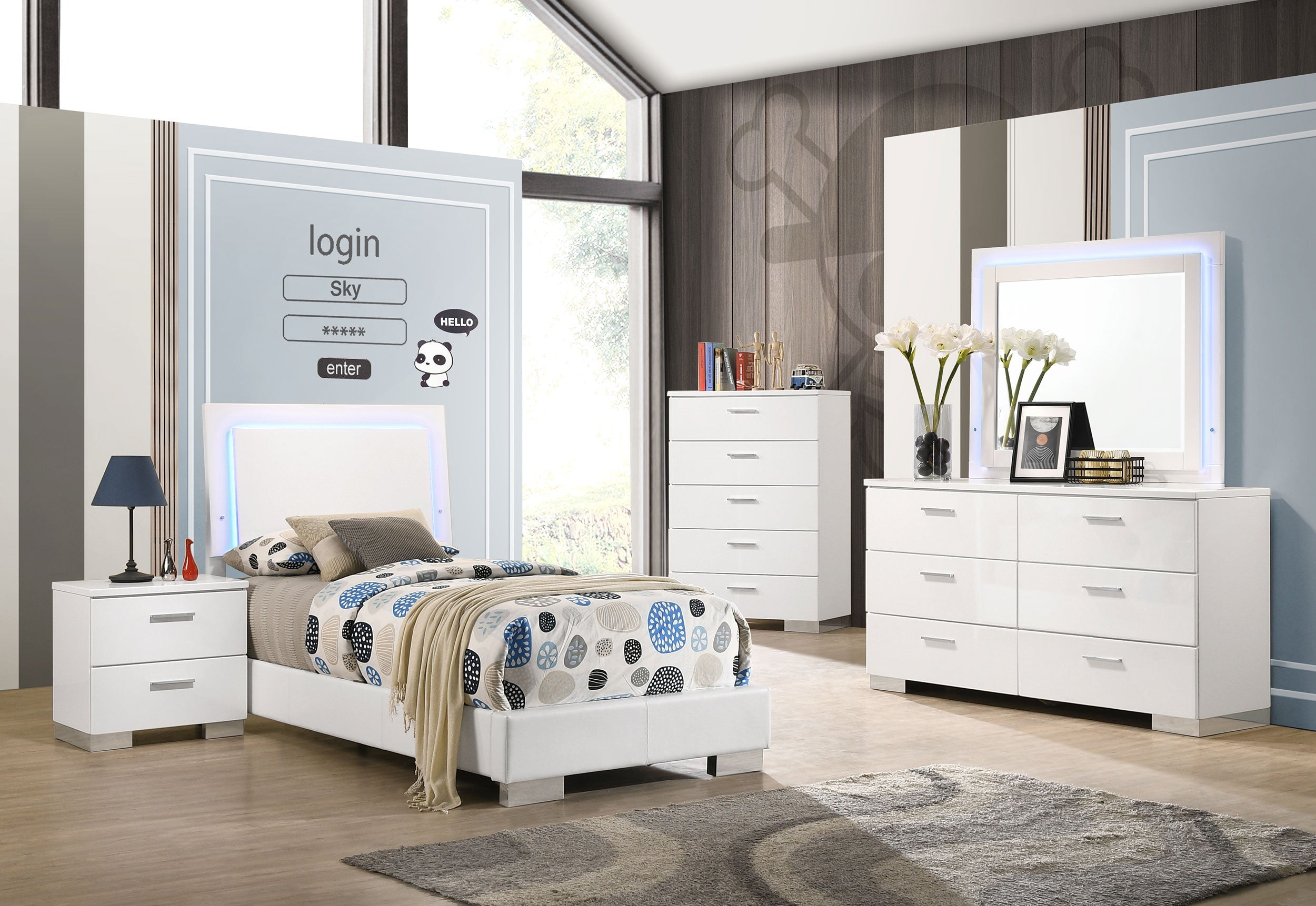 Felicity Bedroom Set High Gloss