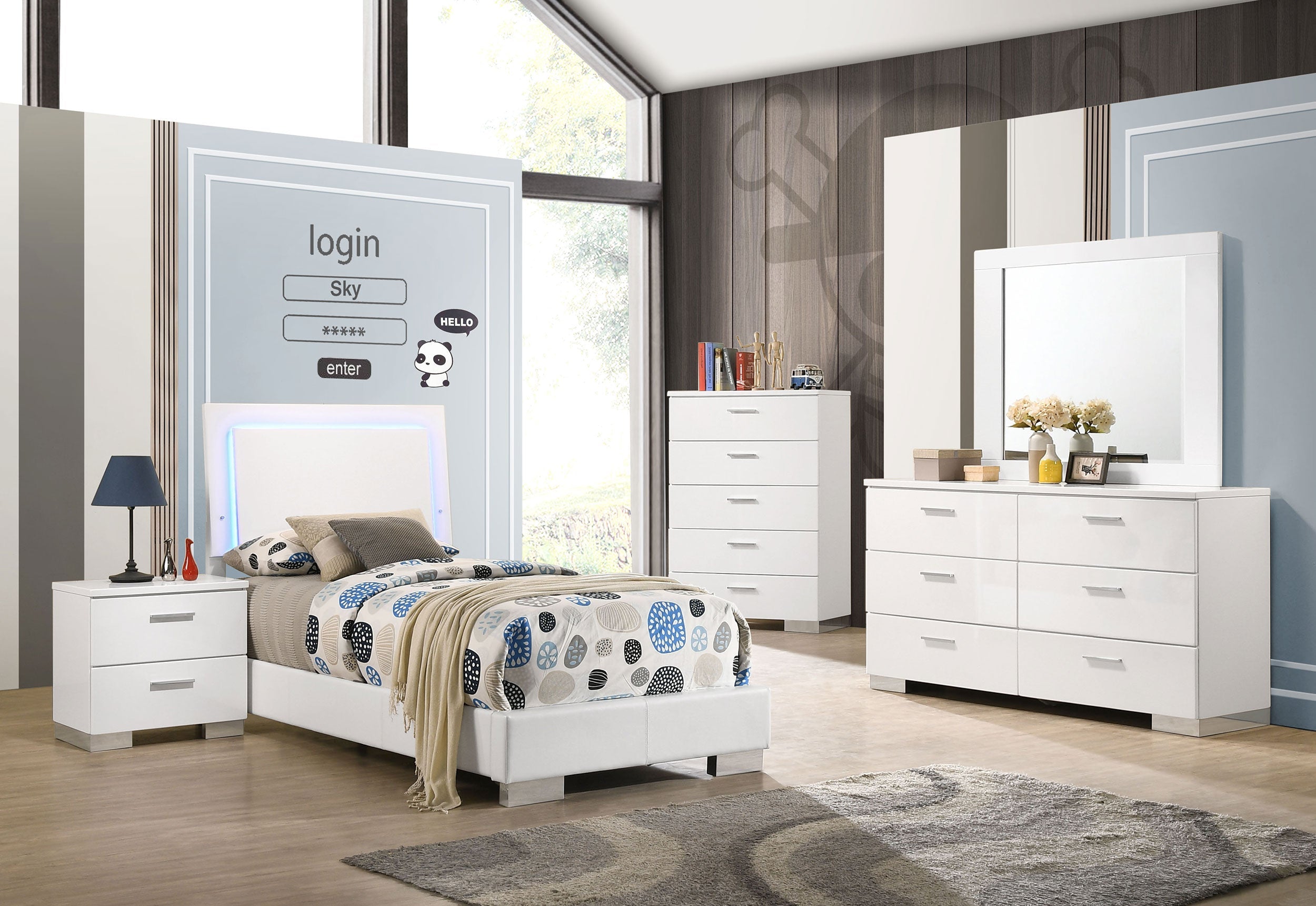Felicity Bedroom Set High Gloss