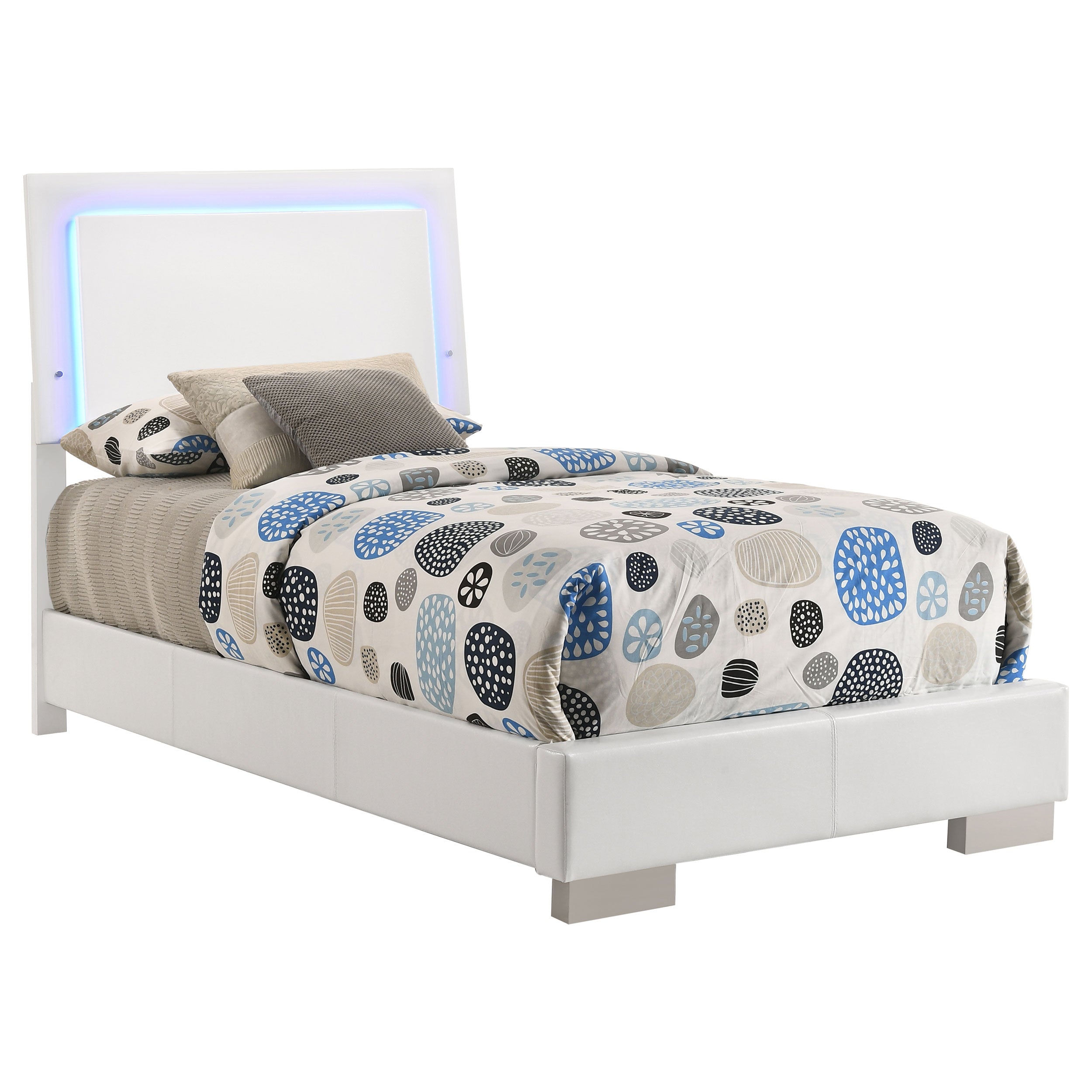 Felicity Wood LED Panel Bed High Gloss