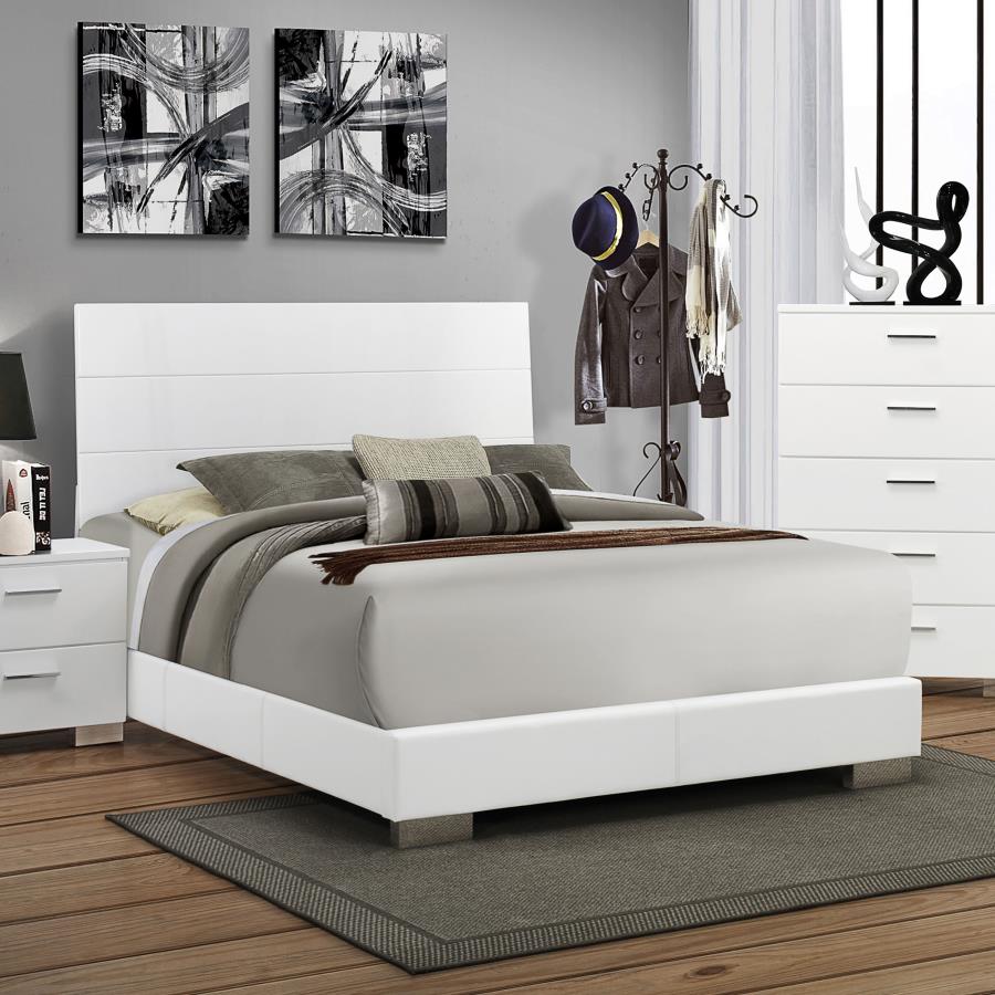Felicity Wood Panel Bed High Gloss