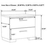Felicity 2-drawer Nightstand White High Gloss