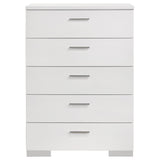 Felicity 5-drawer Bedroom Chest White High Gloss