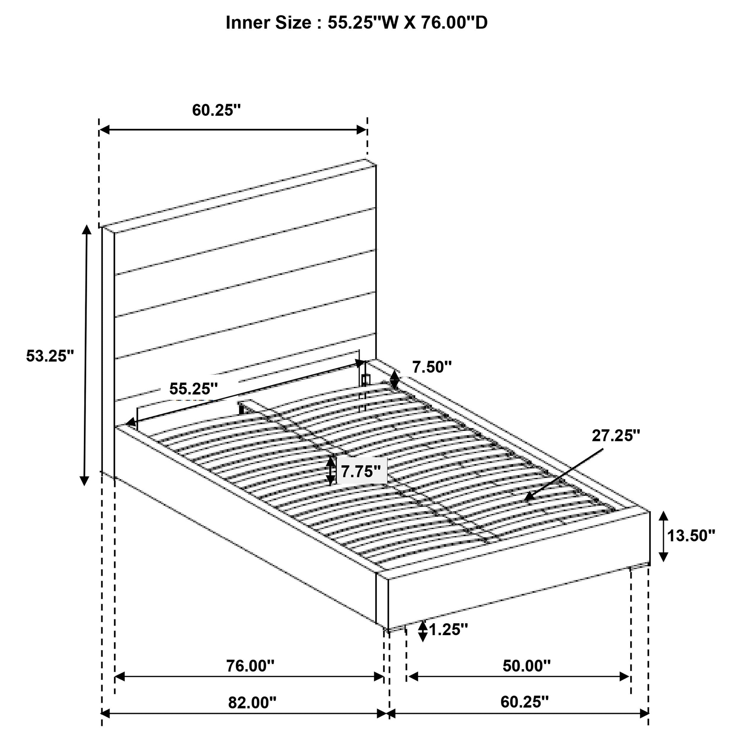 Felicity 53-inch Upholstered Platform Bed