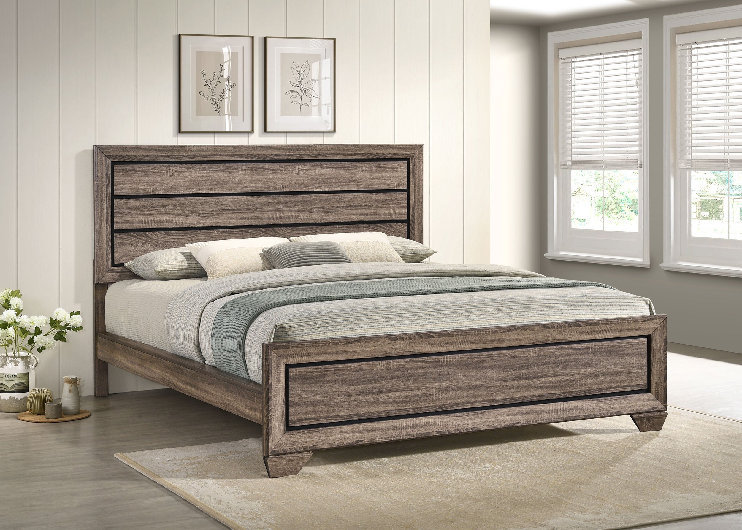 Kauffman Wood Panel Bed