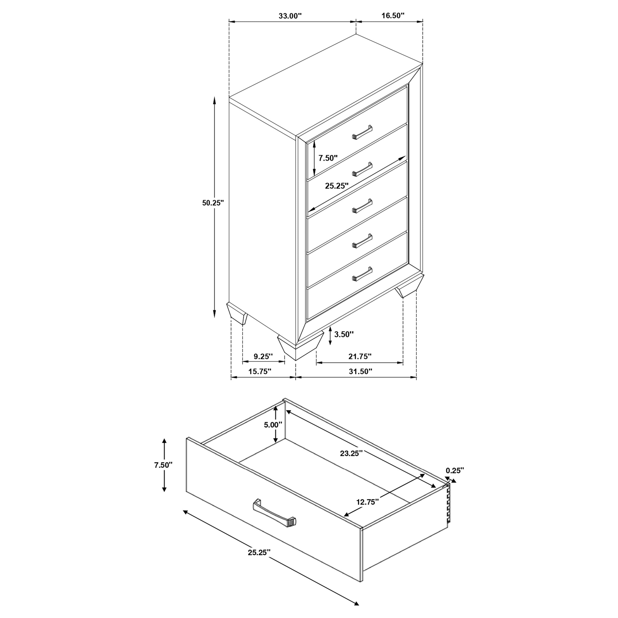 Kauffman 5-drawer Bedroom Chest