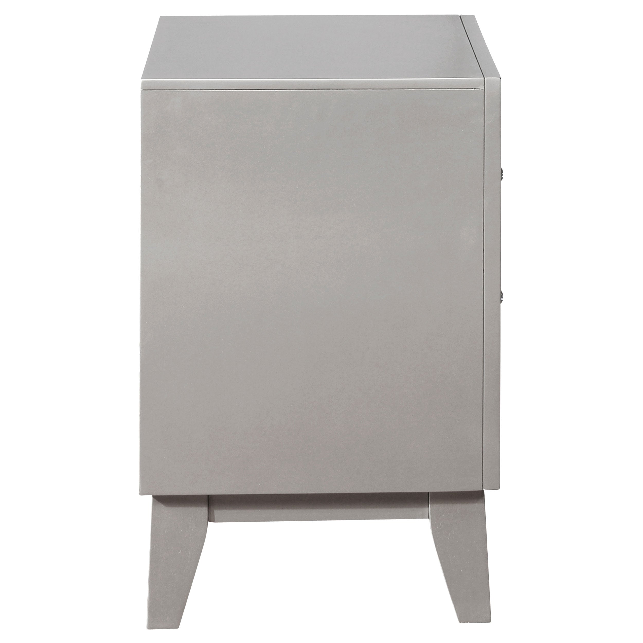 Leighton 2-drawer Nightstand Metallic Mercury