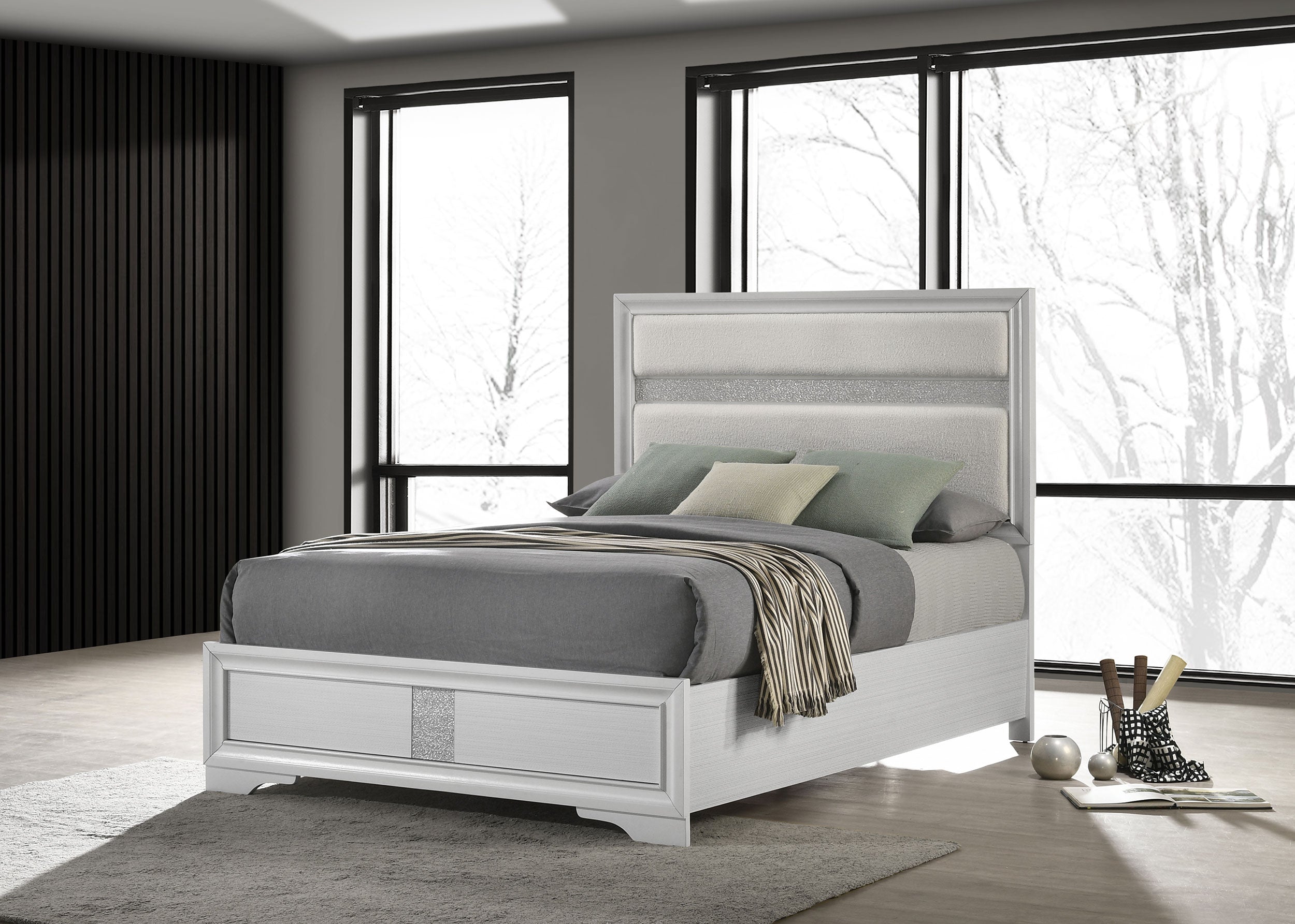 Miranda 54-inch Upholstered Panel Bed