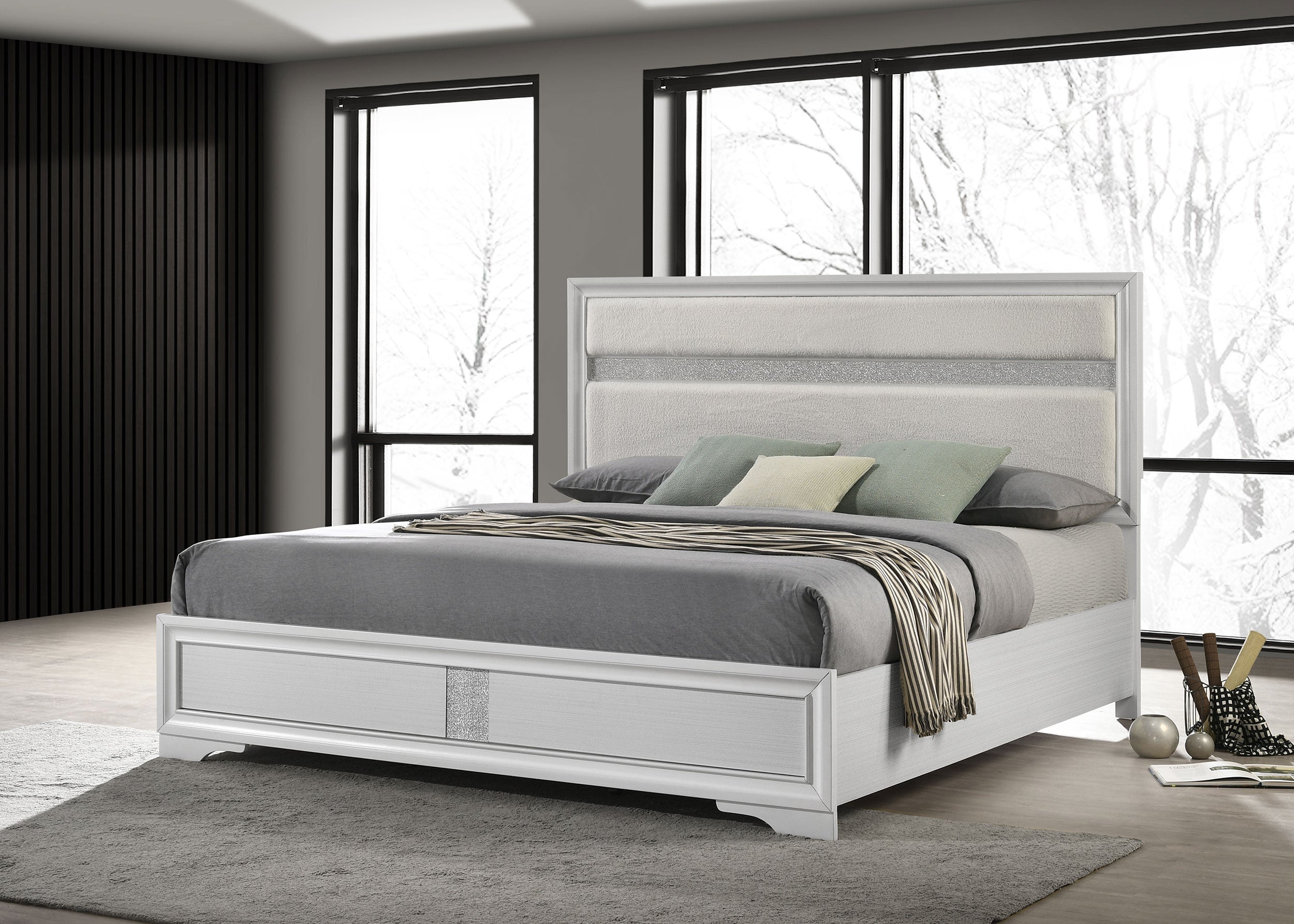 Miranda 54-inch Upholstered Panel Bed
