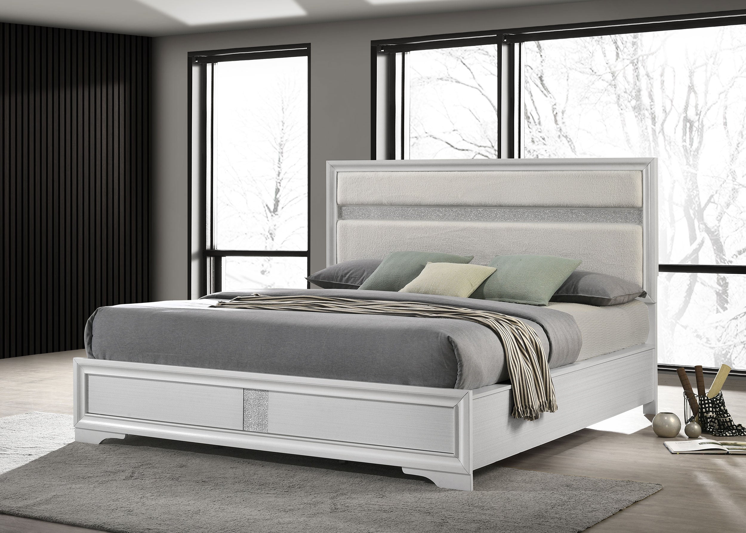 Miranda 54-inch Upholstered Panel Bed