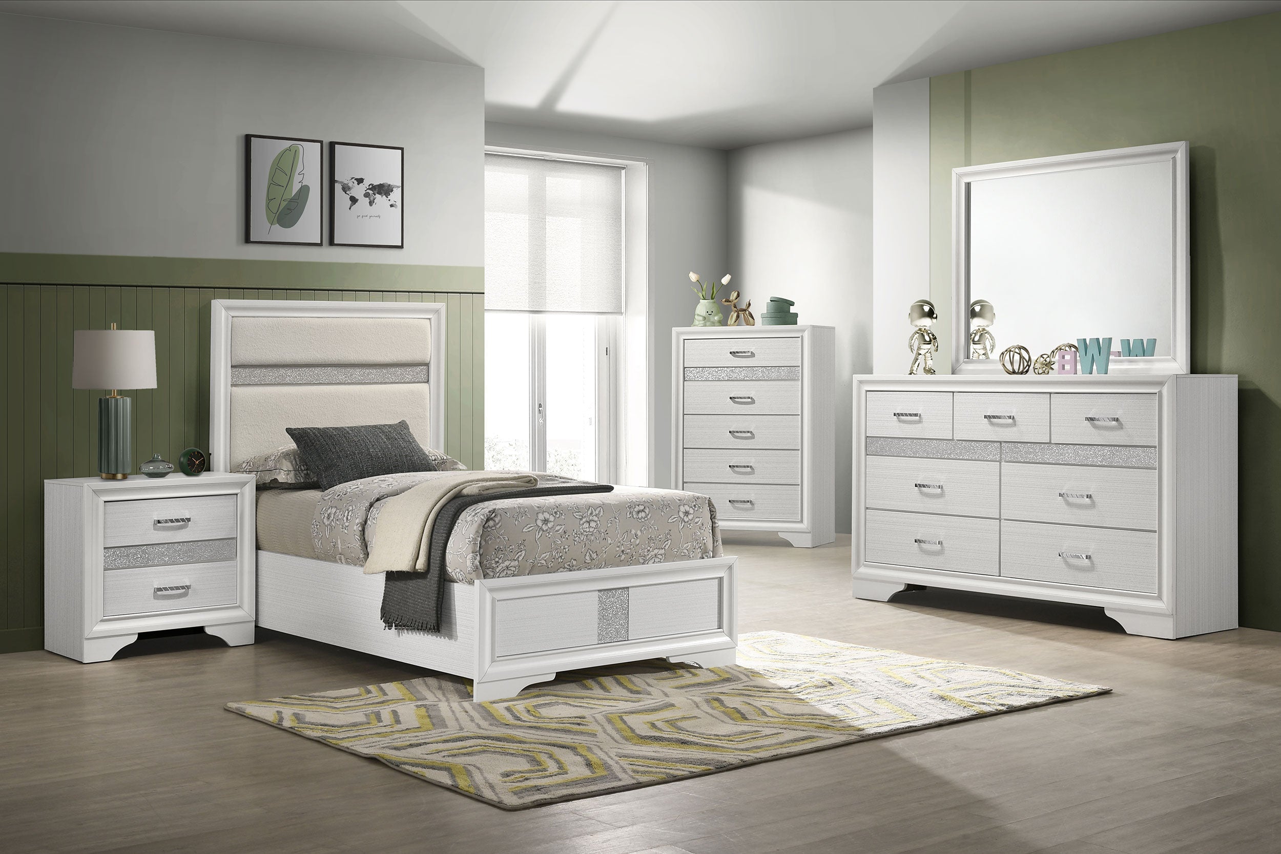 Miranda 54-inch Upholstered Panel Bed