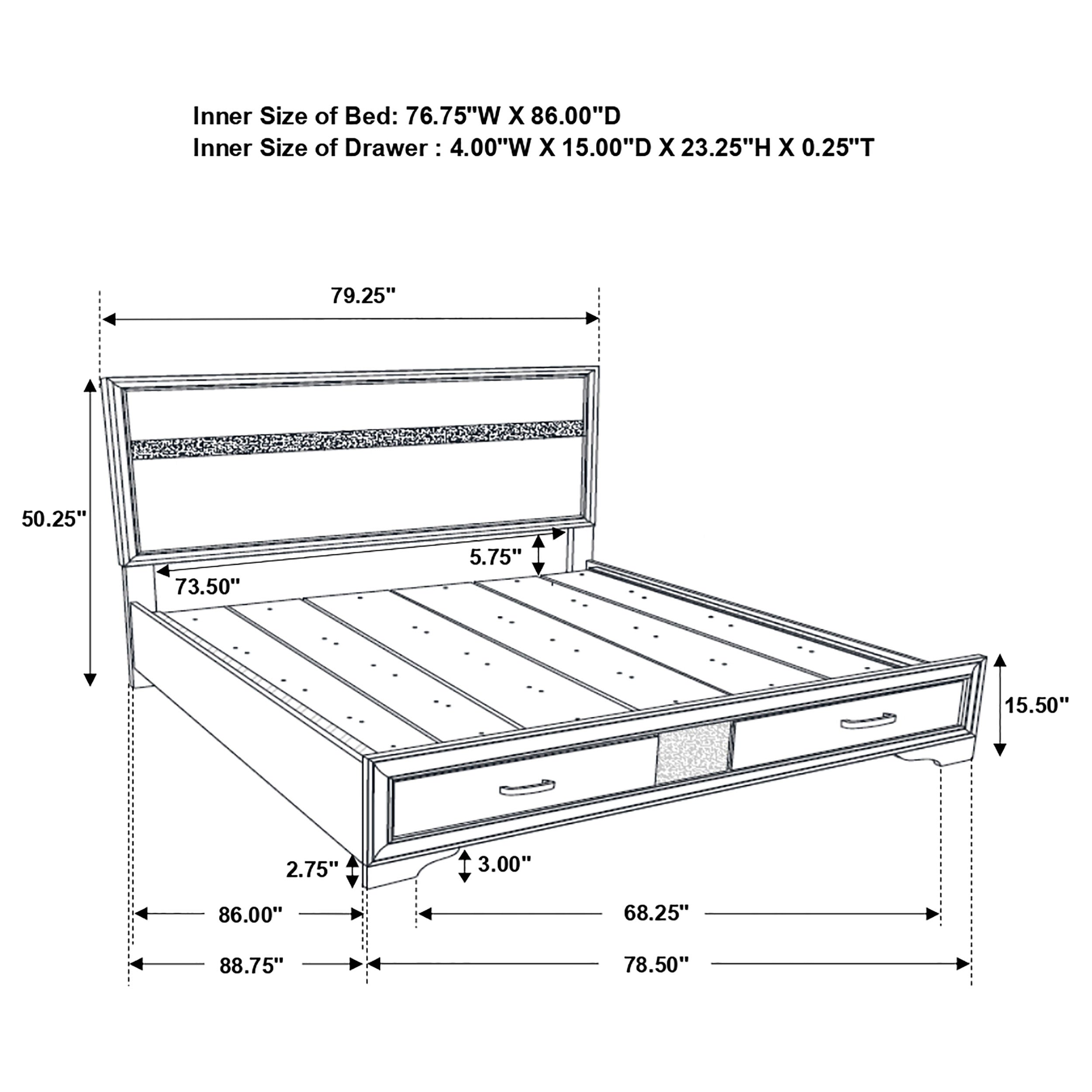 Miranda 51-inch Wood Storage Panel Bed
