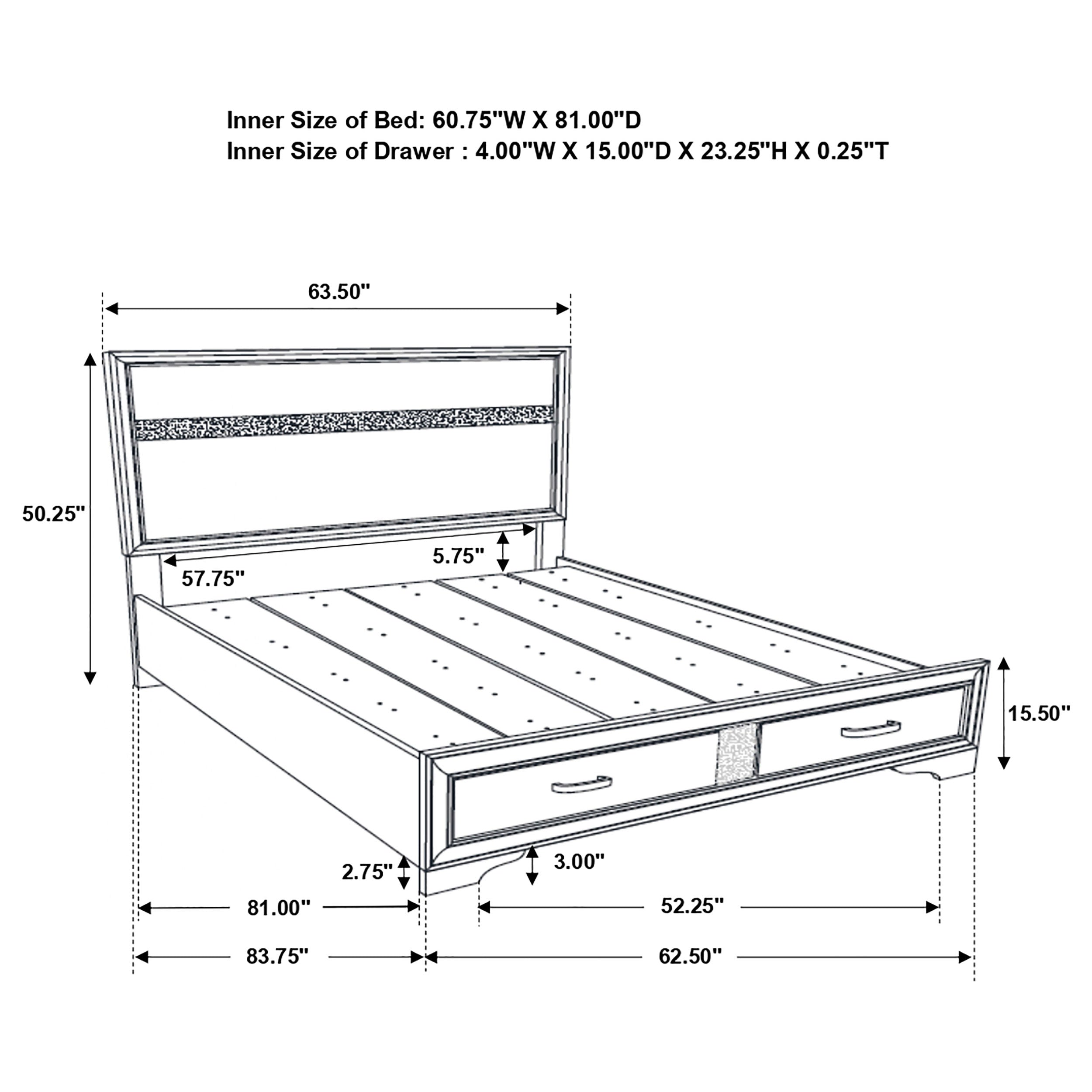 Miranda 51-inch Wood Storage Panel Bed
