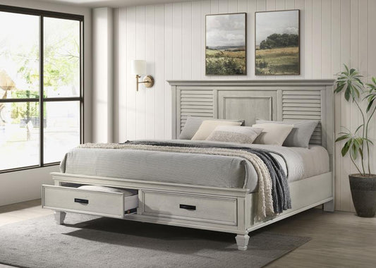 Franco Wood Storage Panel Bed Distressed