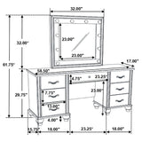 Barzini 7-drawer Vanity Set with Lighting White