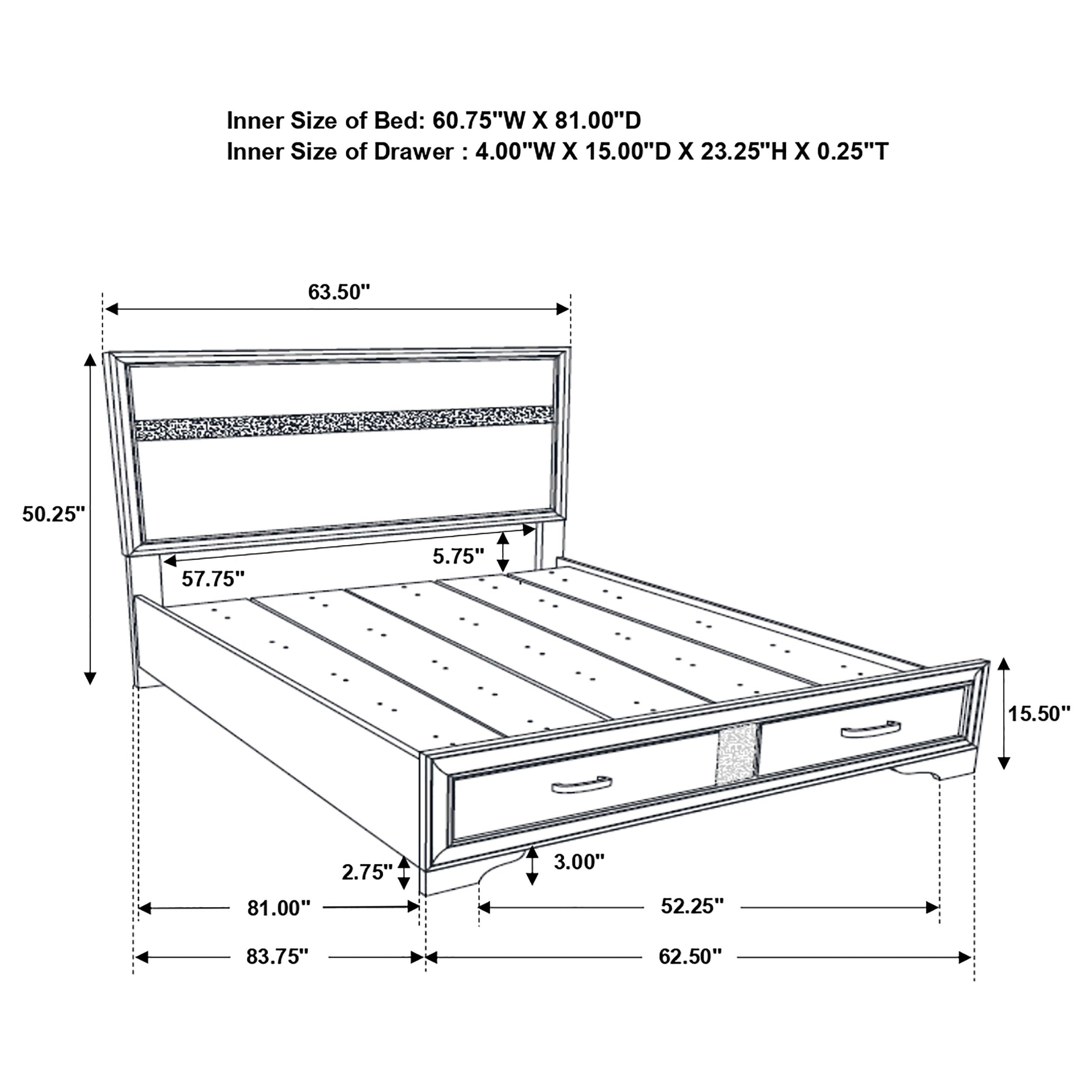 Miranda 51-inch Wood Storage Panel Bed
