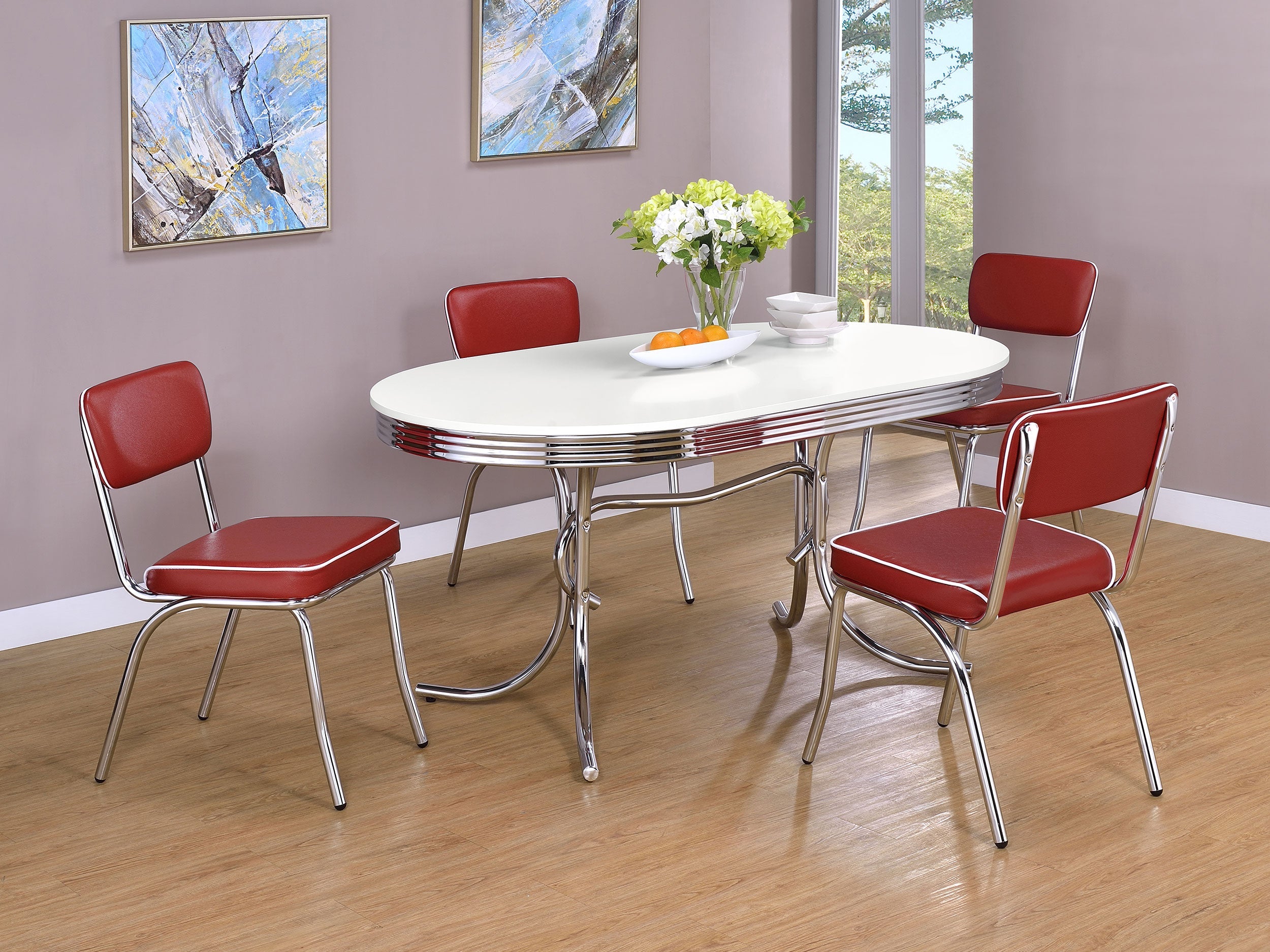 Retro Oval Dining Table Set