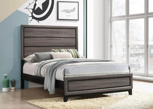 Watson Wood Panel Bed Grey Oak