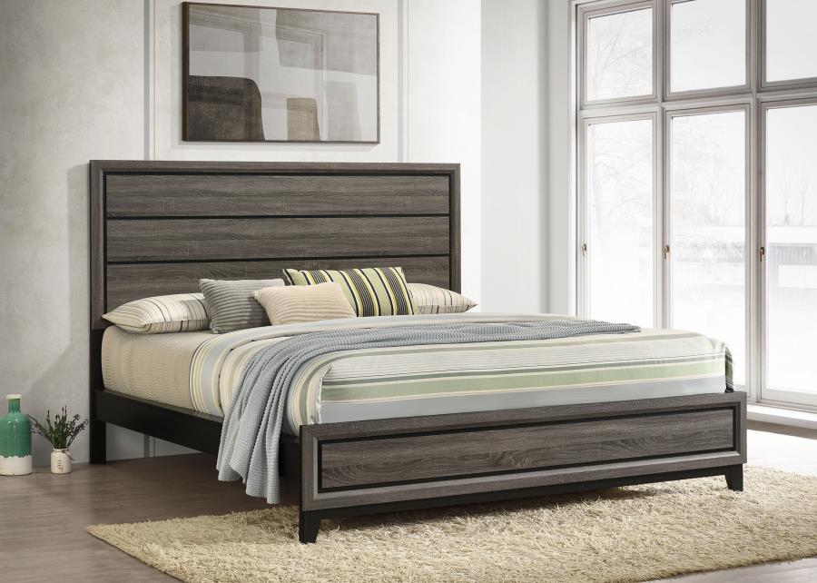 Watson Wood Panel Bed Grey Oak