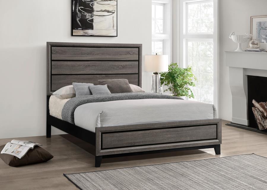 Watson Wood Panel Bed Grey Oak