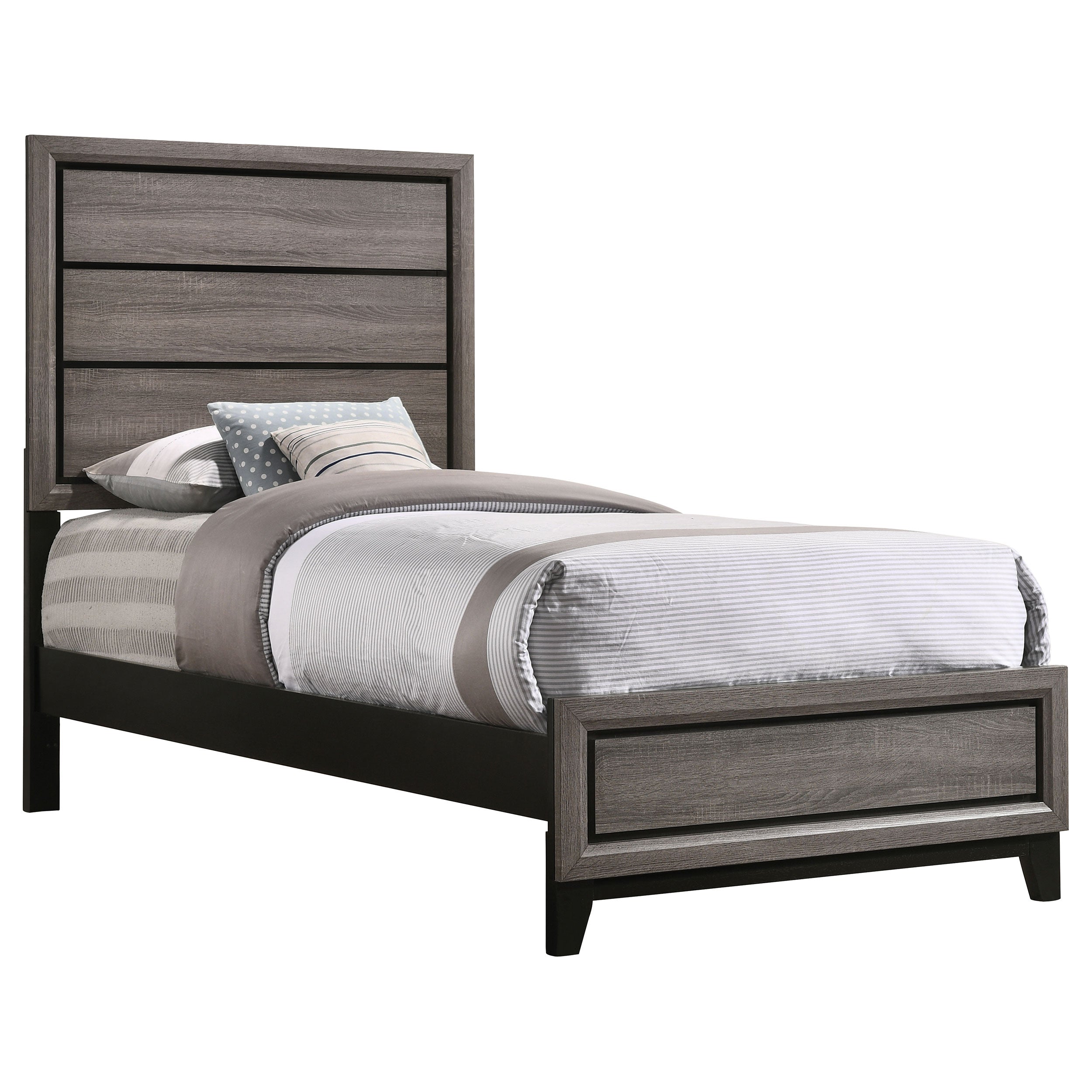 Watson Wood Panel Bed Grey Oak