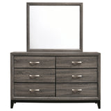 Watson 6-drawer Dresser with Mirror Grey Oak
