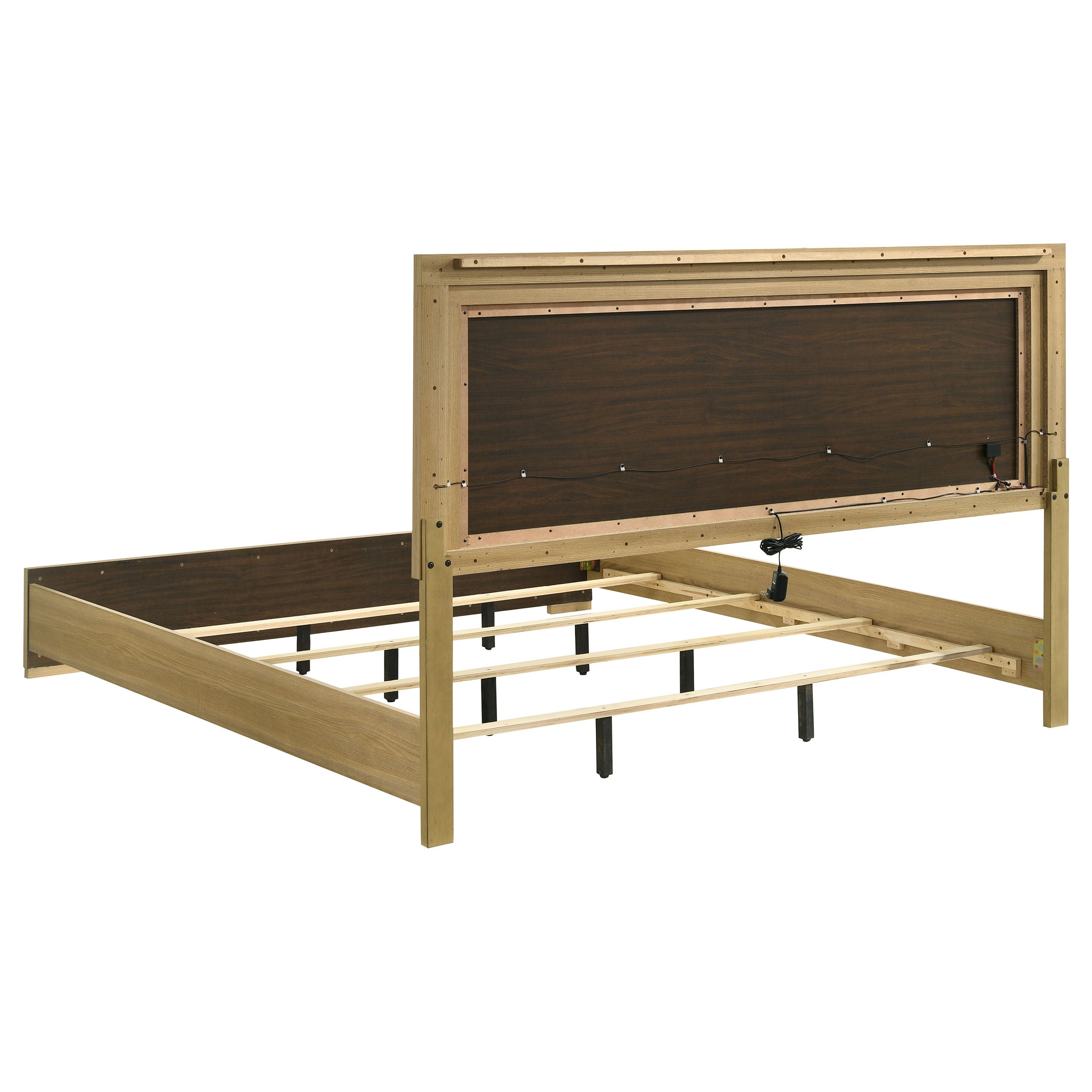 Hyland Wood LED Panel Bed Natural and