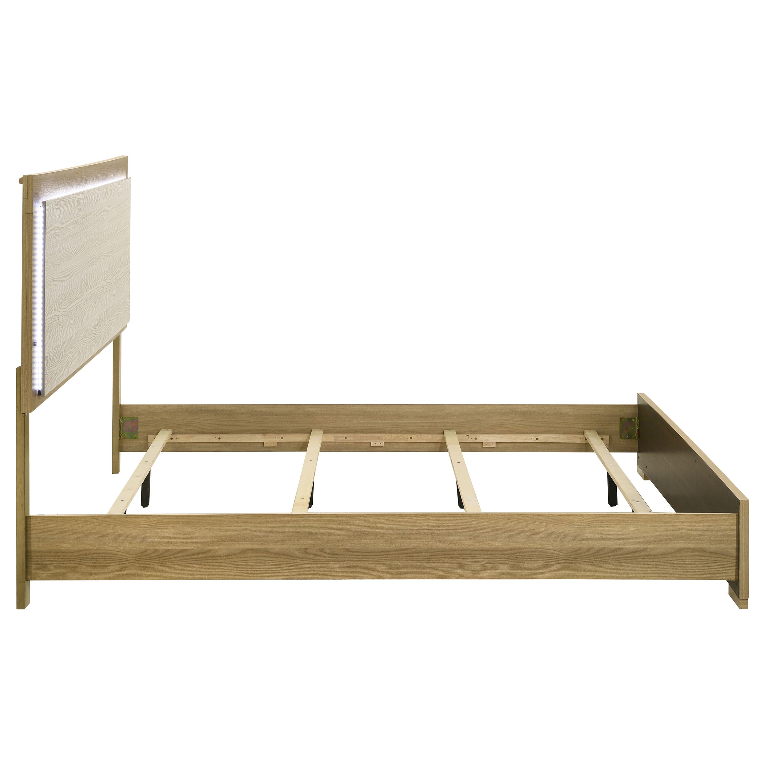 Hyland Wood LED Panel Bed Natural and
