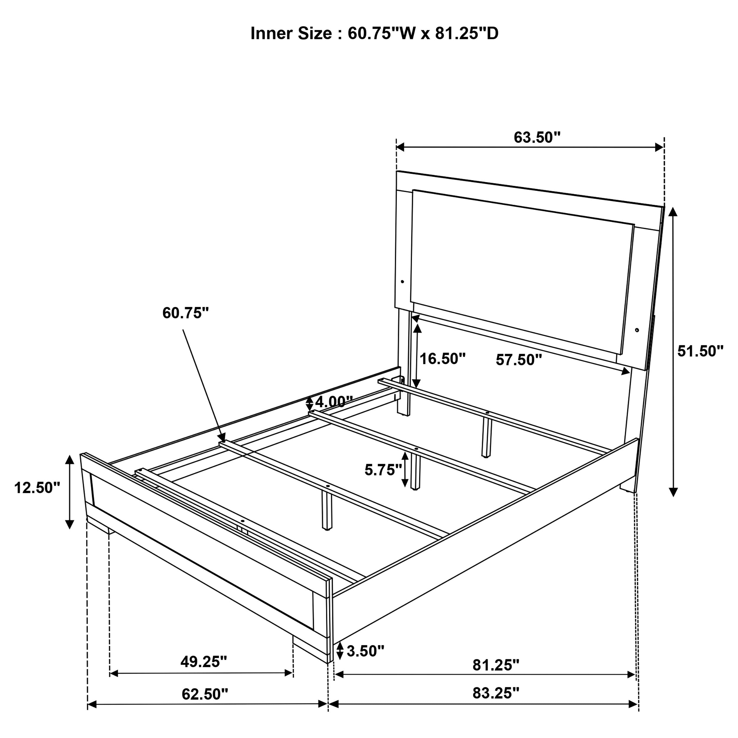 Hyland Wood LED Panel Bed Natural and