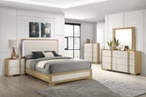 Hyland Wood LED Panel Bed Natural and