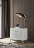 Cassia 2-drawer Nightstand Bedside Table White High Gloss