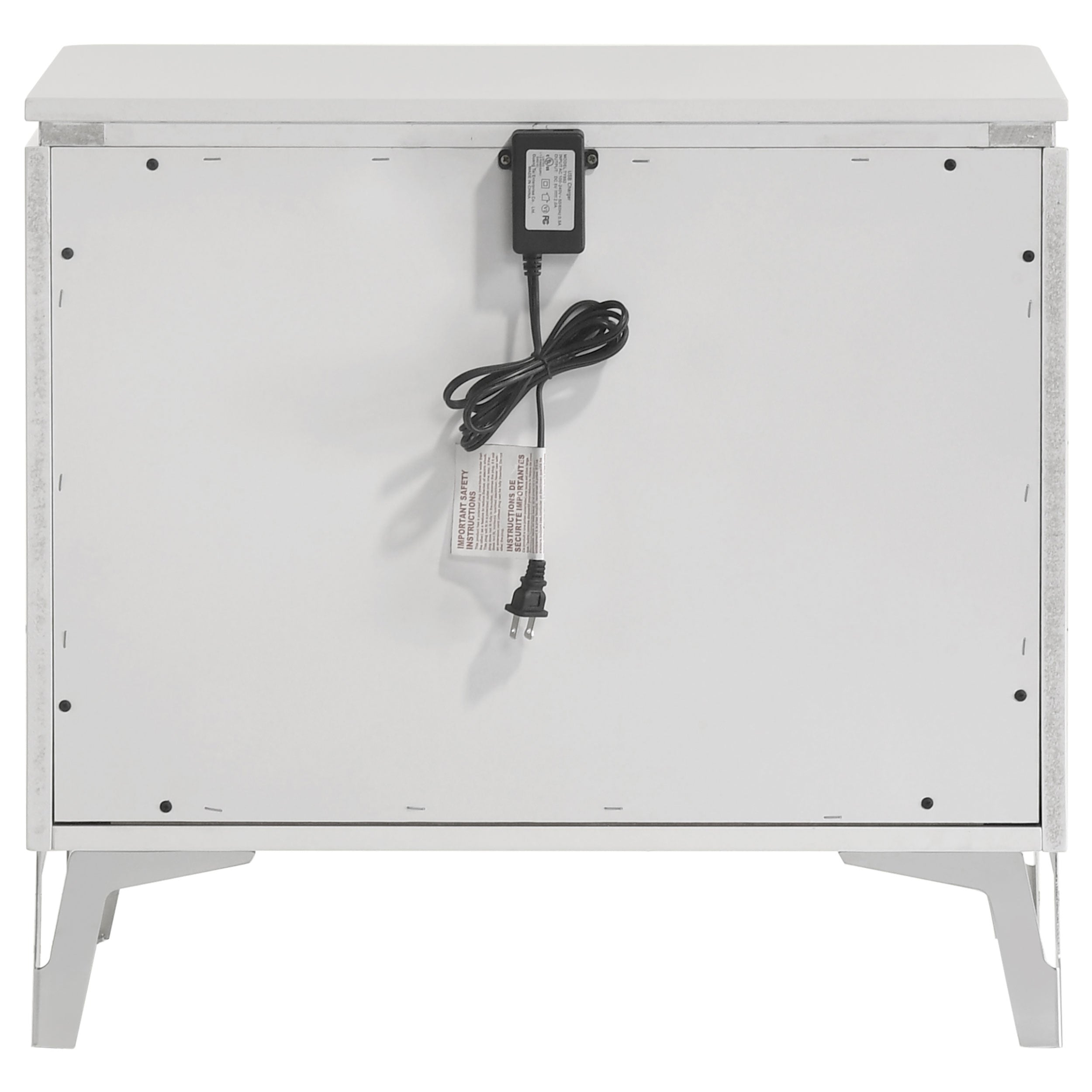Cassia 2-drawer Nightstand Bedside Table White High Gloss