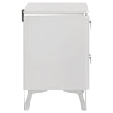 Cassia 2-drawer Nightstand Bedside Table White High Gloss