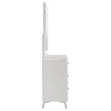 Cassia 6-drawer Dresser Cabinet with Mirror White High Gloss