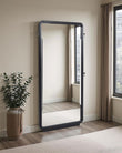 Leandro 76-inch Full Length Floor Mirror Burnished Black
