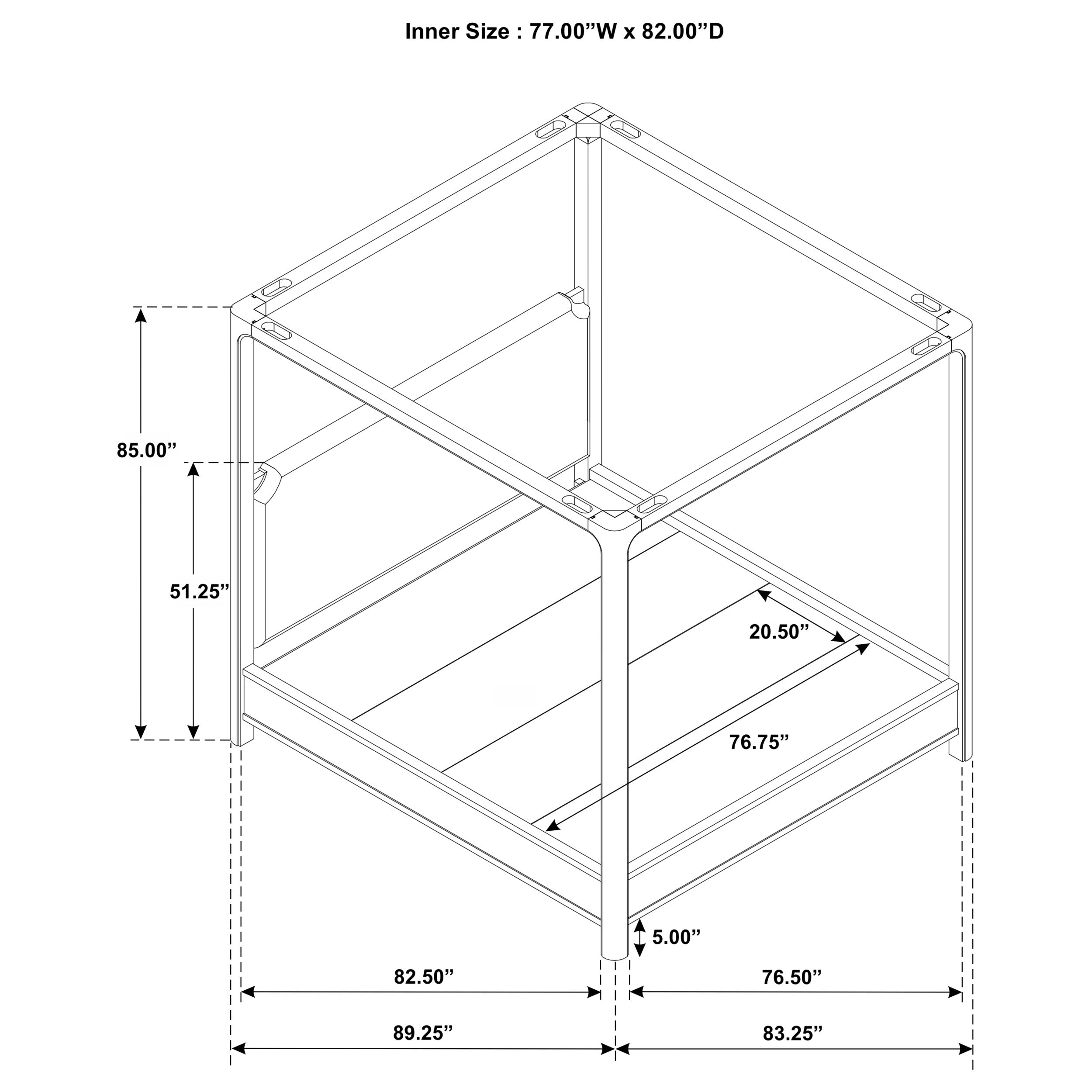 Solano 85-inch Canopy Bed Weathered Mango