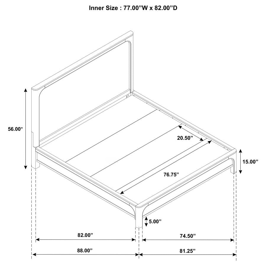 Solano 55-inch Panel Bed Weathered Mango