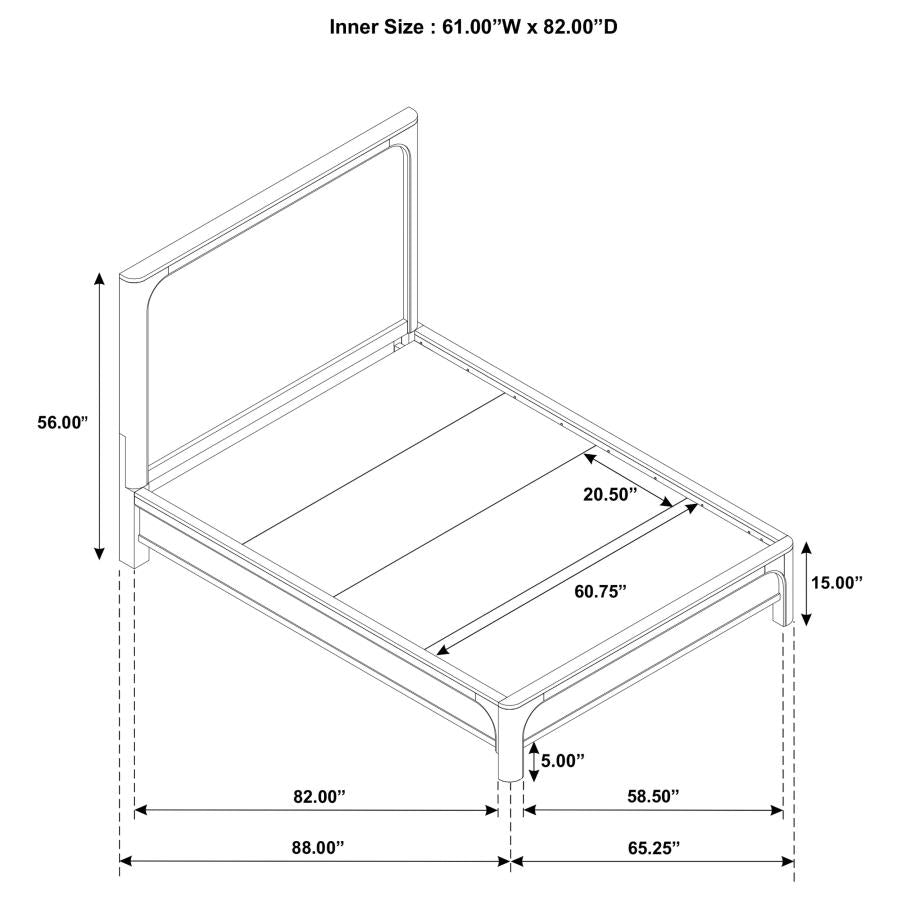 Solano 55-inch Panel Bed Weathered Mango