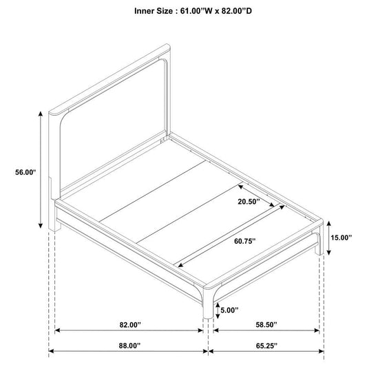 Solano 55-inch Panel Bed Weathered Mango