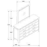 Solano 9-drawer Bedroom Dresser with Mirror Weathered Mango