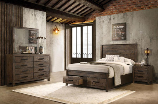 Woodmont Bedroom Set Rustic Golden Brown