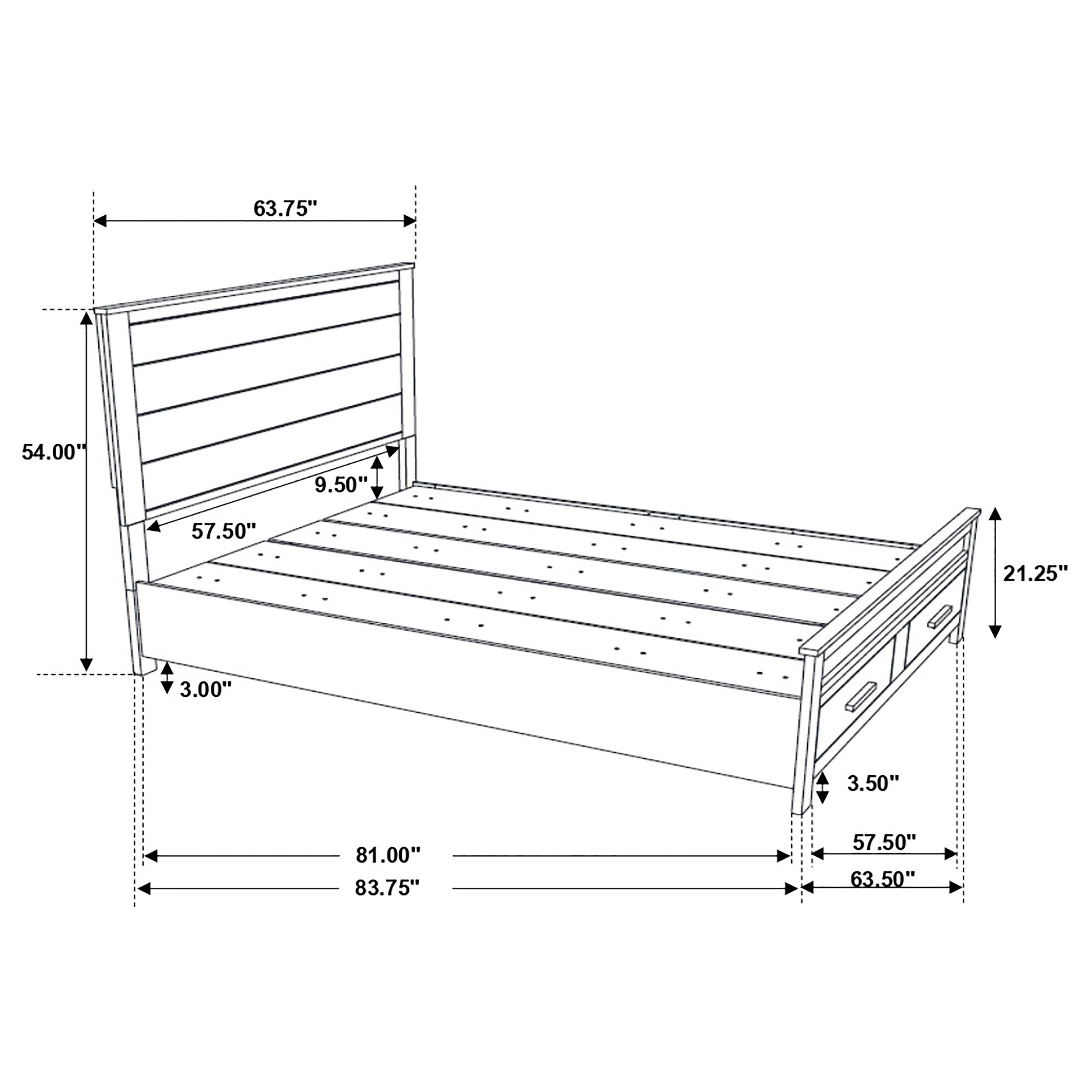 Woodmont Wood Storage Panel Bed Rustic Golden Brown