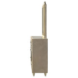 Lorient 8-drawer LED Flame Box Dresser and Mirror Ivory Camel
