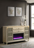 Lorient 8-drawer LED Bedroom Flame Box Dresser Ivory Camel