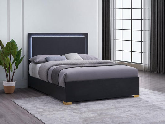 Marceline Wood LED Panel Bed