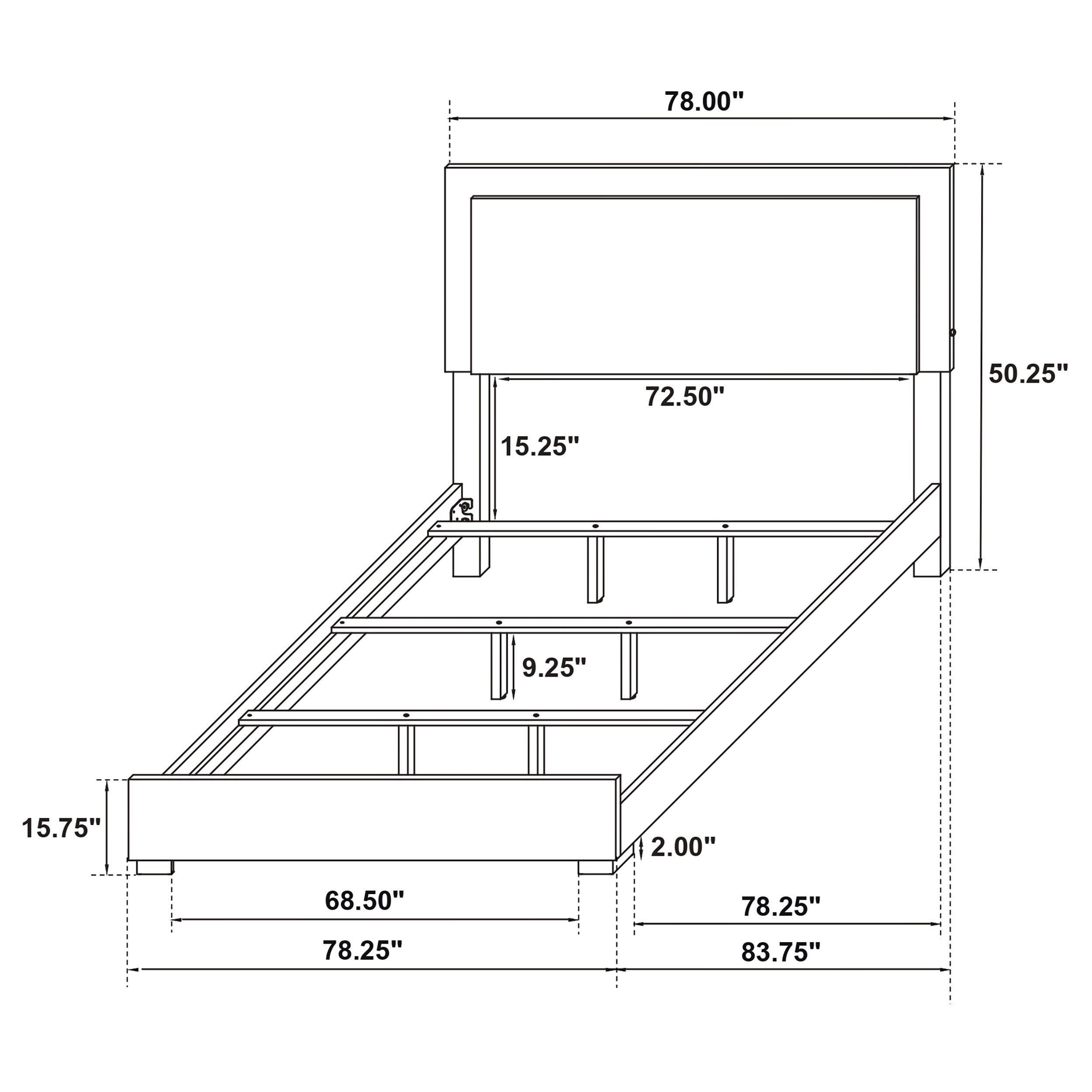 Marceline Wood LED Panel Bed